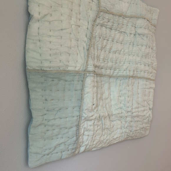 Anthropologie • NWOT Ellery Pieced Euro Sham Pillow Cover Light Blue 26x26in - Picture 12 of 13